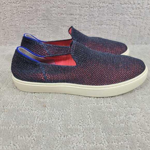 Rothy’s The Sneaker Kids Size US 4 Metallic Lattice Stitch Slip On Flat Shoes - Picture 3 of 9